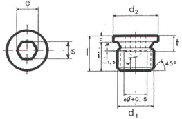 Tappi in ferro esagono interno flangiati CCT